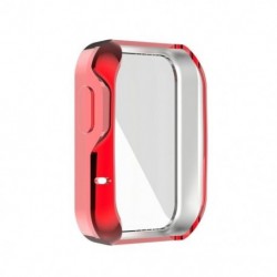 Piros szín - TPU színes óravédő tok képernyővédő védőborító bőrhéj Xiaomi Mi Watch Lite Redmi óratartozékokhoz