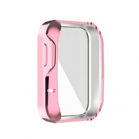 Szín: rózsaszín - TPU színes óravédő tok képernyővédő védőborító bőrhéj Xiaomi Mi Watch Lite Redmi