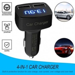 Szín: kék fény - 4 az 1-ben kettős USB autós töltő digitális LED kijelző DC 5V 3.1A univerzális adapter feszültség