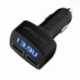 Szín: kék fény - 4 az 1-ben kettős USB autós töltő digitális LED kijelző DC 5V 3.1A univerzális adapter feszültség