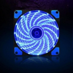 Penge színe: kék ZB243801 - 120 mm-es LED Ultra Silent Számítógépház Ventilátor 15 LED 12V CPU hűtőborda Cooler master