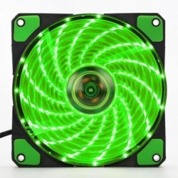 Penge színe: zöld ZB243803 - 120 mm-es LED Ultra Silent Számítógépház Ventilátor 15 LED 12V CPU hűtőborda Cooler