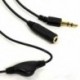Fekete szín - ÚJ 1 m-es fülhallgató fejhallgató sztereó audio hosszabbító kábele hangerőszabályzóval a hangszóró