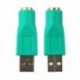 Szín: zöld - Könnyű praktikus USB-dugó PS2-hez csatlakozó kábel adapter konverter számítógépekhez PC laptop