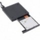 Fekete szín - Új könnyű, 13,5*13,2*1,6 cm-es Ultra vékony külső nyílás USB 2.0 külső DVD kombinált CD-RW író
