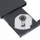 Fekete szín - Új könnyű, 13,5*13,2*1,6 cm-es Ultra vékony külső nyílás USB 2.0 külső DVD kombinált CD-RW író