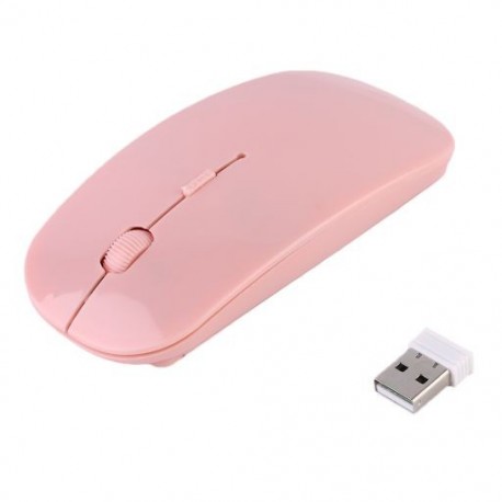 Szín: rózsaszín - Vezeték nélküli 2,4 GHz-es egér USB Bluetooth-kompatibilis csendes játék egér számítógéphez