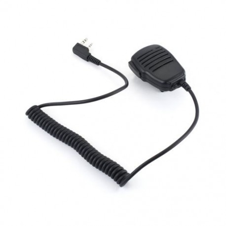 Fekete szín - 2 tűs walkie talkie mikrofon hangszóró Baofeng UV-5R BF-888S Kenwood Wouxun Puxing Midland