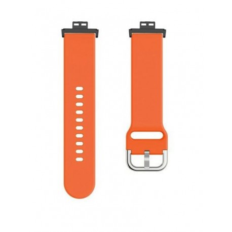 Szín: narancs - Csere szilikon szíj Huawei karóra FIT eredeti SmartWatch szíj tartozékai 2021 színes csuklópántos