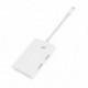 Fehér szín - Többfunkciós USB-C-Vga adapter 1000Mbps Ethernet Gigabit hálózati adapter laptophoz Usb3.0 gyorstöltő