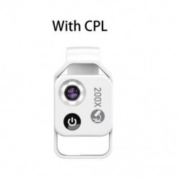 Szín: fehér CPL-lel - 200X nagyítású mikroszkóp lencse CPL mobil LED Light mikro zsebes makró lencsékkel iPhone Samsung