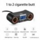 12V DC autós szivargyújtó adapter 2 utas dupla dugós aljzat kettős USB LCD autós töltő osztó feszültség monitor