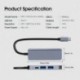 4 az 1-ben C típusú USB 3.0 HUB – USB 4 portos többosztó adapter OTG Type-C HUB Lenovo Macbook Pro PC számítógép