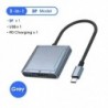 Adapter 8K DP három az egyben adapter USB C adapter C típusú hordozható elosztó laptop hub többportos kijelzőhöz
