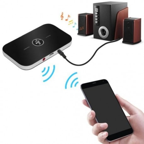 Fekete szín - Továbbfejlesztett Bluetooth-kompatibilis 5.0 audio adó-vevő RCA 3,5 mm-es AUX csatlakozó USB Dongle zenei
