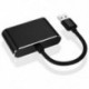 Fekete szín - HUB USB 3.0 – Dual HDMI-kompatibilis USB-adapter az adat-összehasonlításhoz, a hatások figyeléséhez