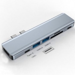 Szín: 7 az 1-ben - USB 3.1 Type-C Hub HDMI-kompatibilis adapterhez USB C hub Hub 3.0 TF SD olvasónyílással PD MacBook Pro
