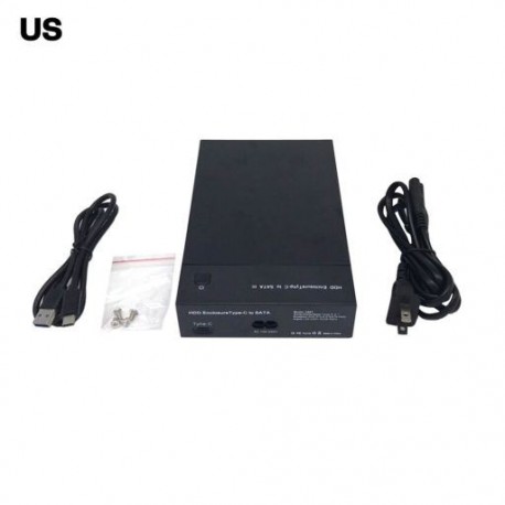 Szín: amerikai csatlakozó - 3,5 hüvelykes HDD USB 3.1 tok C típusú merevlemez-ház USB C-SATA külső merevlemez-olvasó