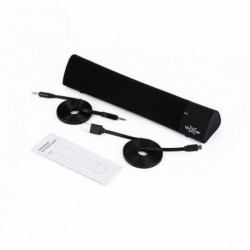 Fekete Mini Soundbar Kompakt hordozható vezeték nélküli sztereó HiFi Bluetooth-kompatibilis hangszóró