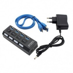 Szín: 4 portos EU csatlakozó - USB 3.0 elosztó USB elosztó 3.0 több USB elosztó 4/7 portos több bővítő Használjon