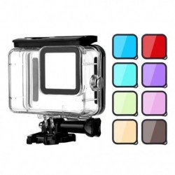 Szín: GoPro Hero9 10-hez - 60M vízálló tok GoPro Hero 10 9 5 6 7 víz alatti búvárház burkolata búvárszűrővel