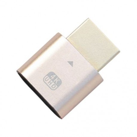 Szín: arany - HDMI-kompatibilis virtuális kijelző 4K Dummy Plug Display Cheat Virtual Plug Ultra HD Dummy emulátor adapter