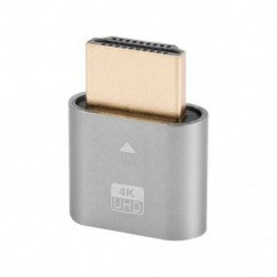 Szín: Szürke - HDMI-kompatibilis virtuális kijelző 4K Dummy Plug Display Cheat Virtual Plug Ultra HD Dummy emulátor adapter