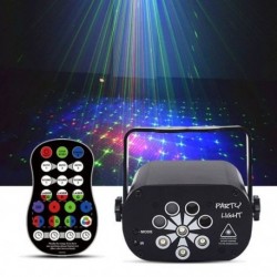 8 lyuk 129 minta USB-s LED lézeres égbolt projektor fény RGB UV DJ party lámpatest hálószoba születésnapi