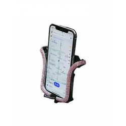 Szín: rózsaszín - Univerzális autós telefontartó Bing Crystal Rhinestone autós szellőzőnyílással rögzíthető