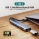 Szín: TF SD 7 portok - C típusú HDMI-kompatibilis USB Hét az egyben több interfész HUB Hub Hordozható fémadapter Multi