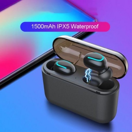 TWS vezeték nélküli Bluetooth-kompatibilis 5.0 fülhallgató, érintőképernyős sztereó fejhallgató mikrofonos