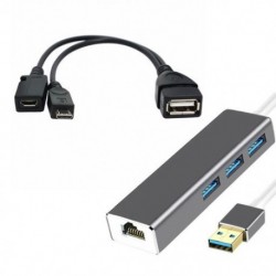Szín: USB 3.0 FEKETE - 3 USB HUB LAN Ethernet adapter   OTG USB-kábel Fire Stick 2ND GEN vagy Fire TV3 TV Stick 1080P (full