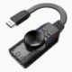 Fekete szín - OUTAD külső USB hangkártya sztereó mikrofon hangszóró fejhallgató audio jack 3,5 mm-es kábeladapter