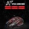 Fekete szín - A7 Gamer Mouse Színes háttérvilágítású, nagy pontosságú optikai motor ABS LED optikai vezetékes
