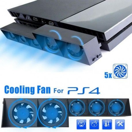 PS4 konzolhoz hűtőventilátor PS4 külső USB 5 ventilátorhoz Hőmérsékletszabályozás Playstation 4 konzolhoz