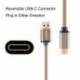 Szín: Arany - LESHP Tartós, könnyű, biztonságos fém héj, nylon fonott, nagy áramerősségű USB3.0A-C típusú USB