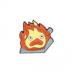 Fém színe: XZ3729 - 10 DB / LOT Calcifer Zománc Pin Egyedi Fire Elf japán anime fibulák Anime bross hajtóka jelvény