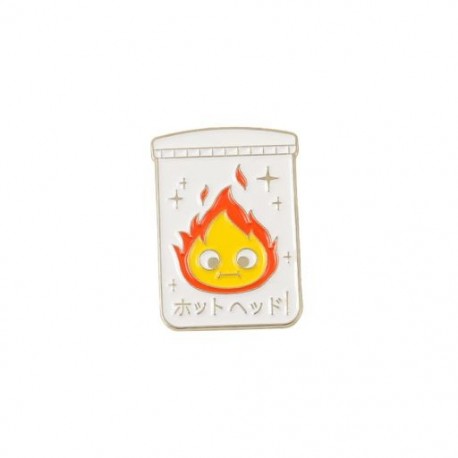 Fém színe: XZ5875 - 10 DB / LOT Calcifer Zománc Pin Egyedi Fire Elf japán anime fibulák Anime bross hajtóka jelvény