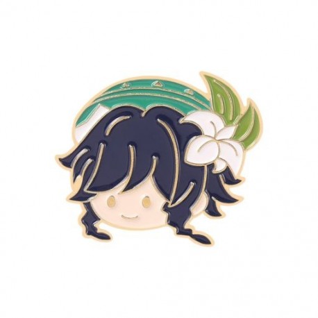 Fém színe: XZ5205 - 5style Genshin Impact Zománc Pin Egyedi Chibi Tartaglia Klee Paimon Venti Keqing Bross Játék Lapel