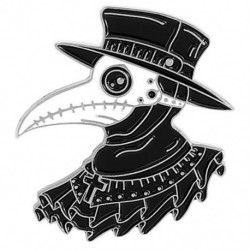 Fém színe: XZ3001 - Pestis orvos csőrötvözet cowboy jelvény kreatív vad varjú bross tű Rajzfilm bross hajtóka tűk
