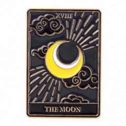 Fém színe: XZ5243 - Punk stílusú Tarot sorozat Bross Hold Nap Csillag Bross Koponya Festék Halloween Ruházat
