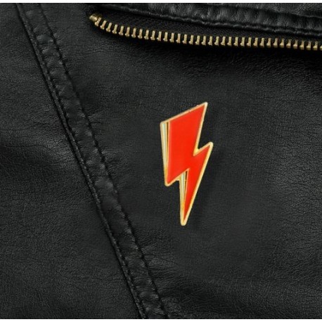 Fém színe: XZ1303 - Aladdin Lightning Zománc Pin Bowie stílusú brossok Ajándék Art Glam Rock ikonok Pin Jelvény