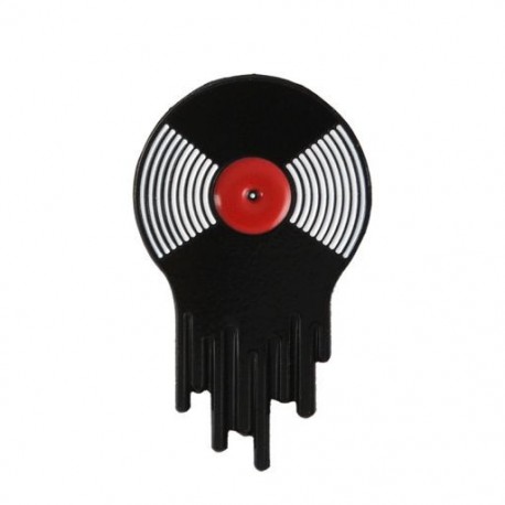 Fém színe: XZ1598 - Punk Zene Lovers Zománc Pin Jó hangulatú kazetta DJ Vinyl Record Player kitűző bross Lapel pin Farmer