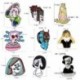 Fém színe: CC072 - Lány Női Bross Maszk Killer Jason,PIZZA KIRÁLYNŐ,Poecasso,Sok szem Lány space Blue Alien Woman Zománc
