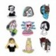 Fém színe: CC889 - Lány Női Bross Maszk Killer Jason,PIZZA KIRÁLYNŐ,Poecasso,Sok szem Lány space Blue Alien Woman Zománc