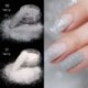 Szín: készlet-1 - irizáló körömpor szett irizáló ezüst fekete fehér Nail Art Glitter UV gél lakk króm por csillogó
