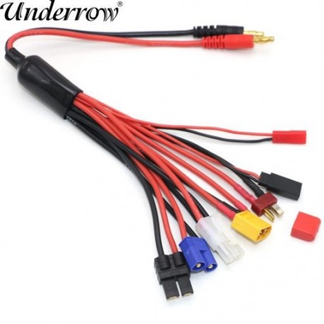 Szín: 1 db - 1/2/5 db 8 az 1-ben töltőadapter 4,0 mm-es banán csatlakozó EC3 XT60 TRX JST Futaba T csatlakozóhoz Imax B6