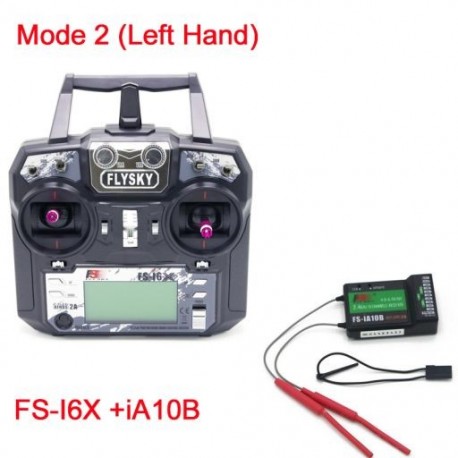 Szín: mode2 i6X IA10B-vel - Eredeti Flysky FS-i6X 10CH 2,4GHz AFHDS 2A RC adó FS-iA6B FS-iA10B FS-X6B FS-A8S vevővel Rc