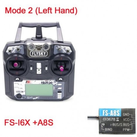 Szín: mode2 i6X A8S-el - Eredeti Flysky FS-i6X 10CH 2,4GHz AFHDS 2A RC adó FS-iA6B FS-iA10B FS-X6B FS-A8S vevővel Rc
