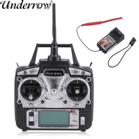Szín: Mode1 Jobb kéz - Flysky FS-T6 2,4 GHz-es 6 csatornás 2. módú adó és vevő R6-B RC Quadcopter helikopterhez LED
